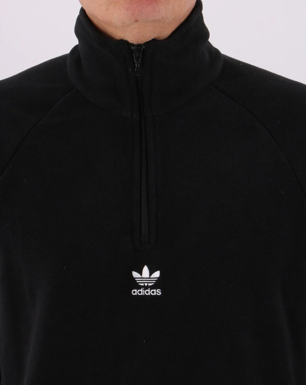 Adidas Originals Trefoil Half Zip Fleece Black - Image 2