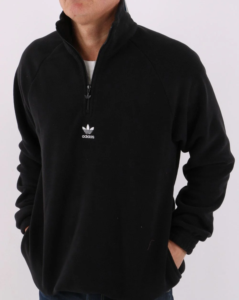 Adidas Originals Trefoil Half Zip Fleece Black - Image 4