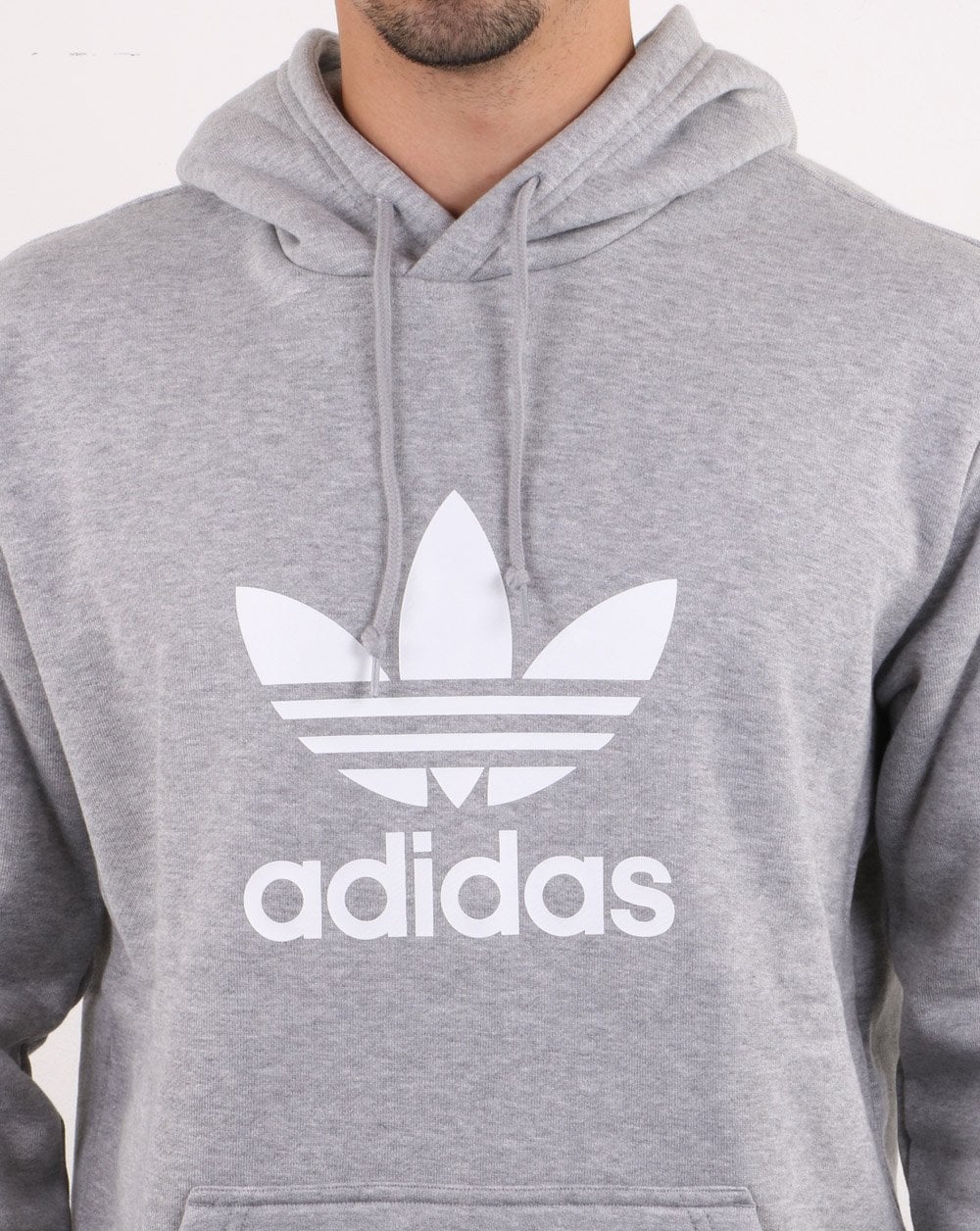 Adidas Originals Trefoil Hoodie Med Grey Heather - Image 4