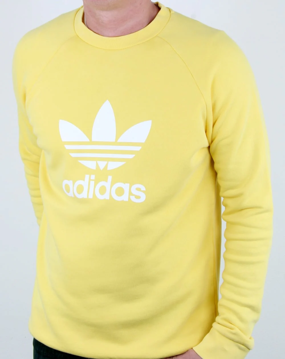 Adidas Originals Trefoil Sweatshirt Soft Lemon - Image 3