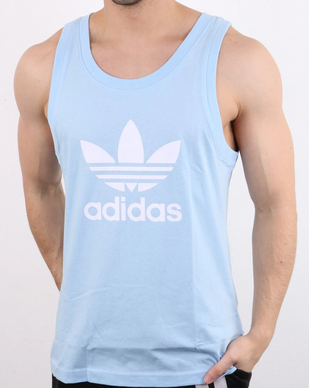 Adidas Originals Trefoil Tank Vest Sky Blue - Image 2