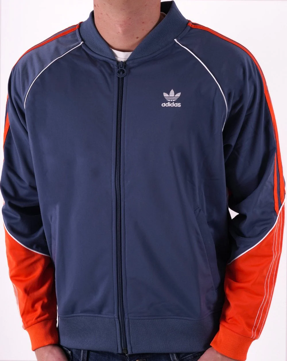 Adidas Originals Tricot Superstar Track Top Steel/Orange/White - Image 2