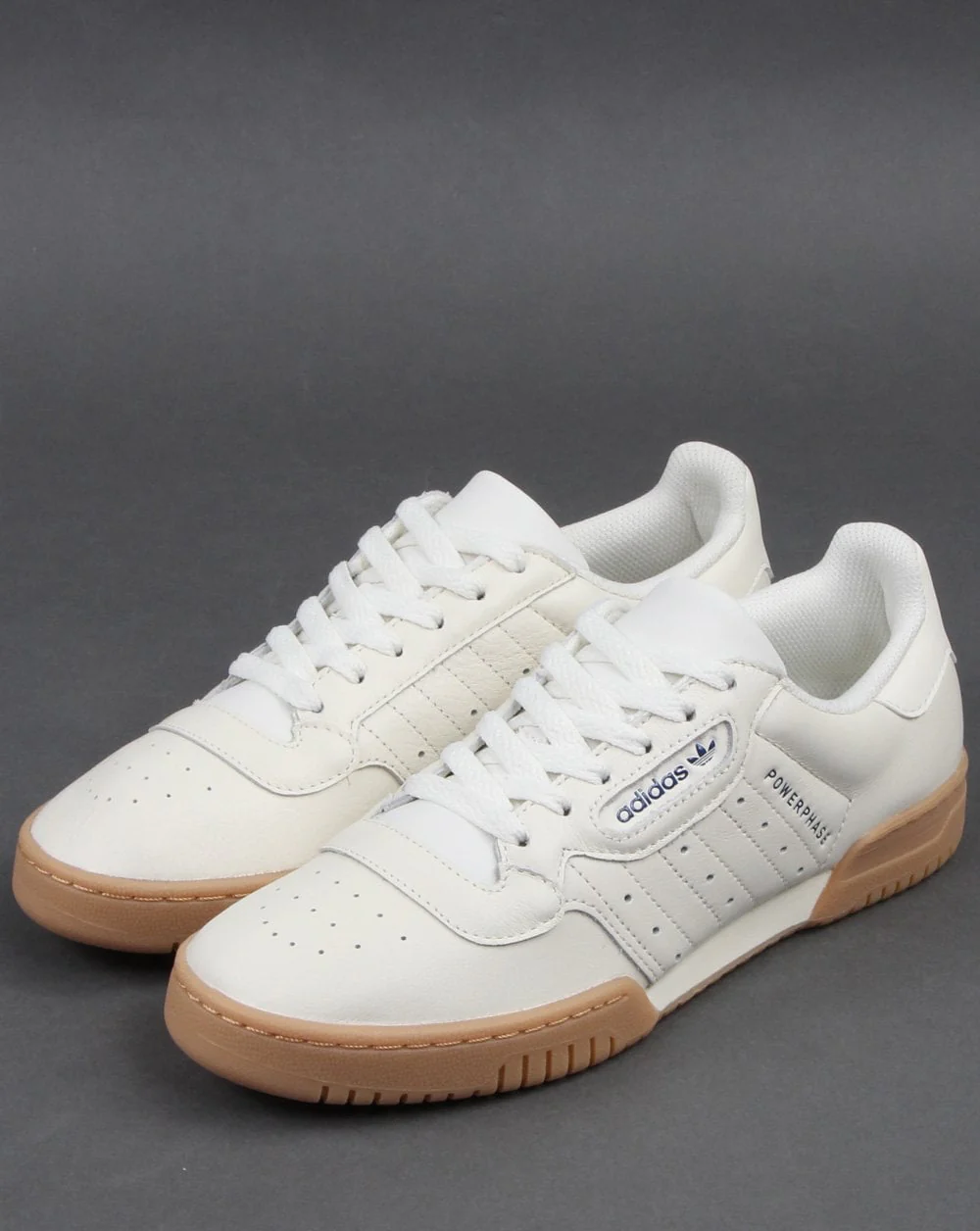 Adidas Powerphase Trainers Off White/Dark Blue - Image 3