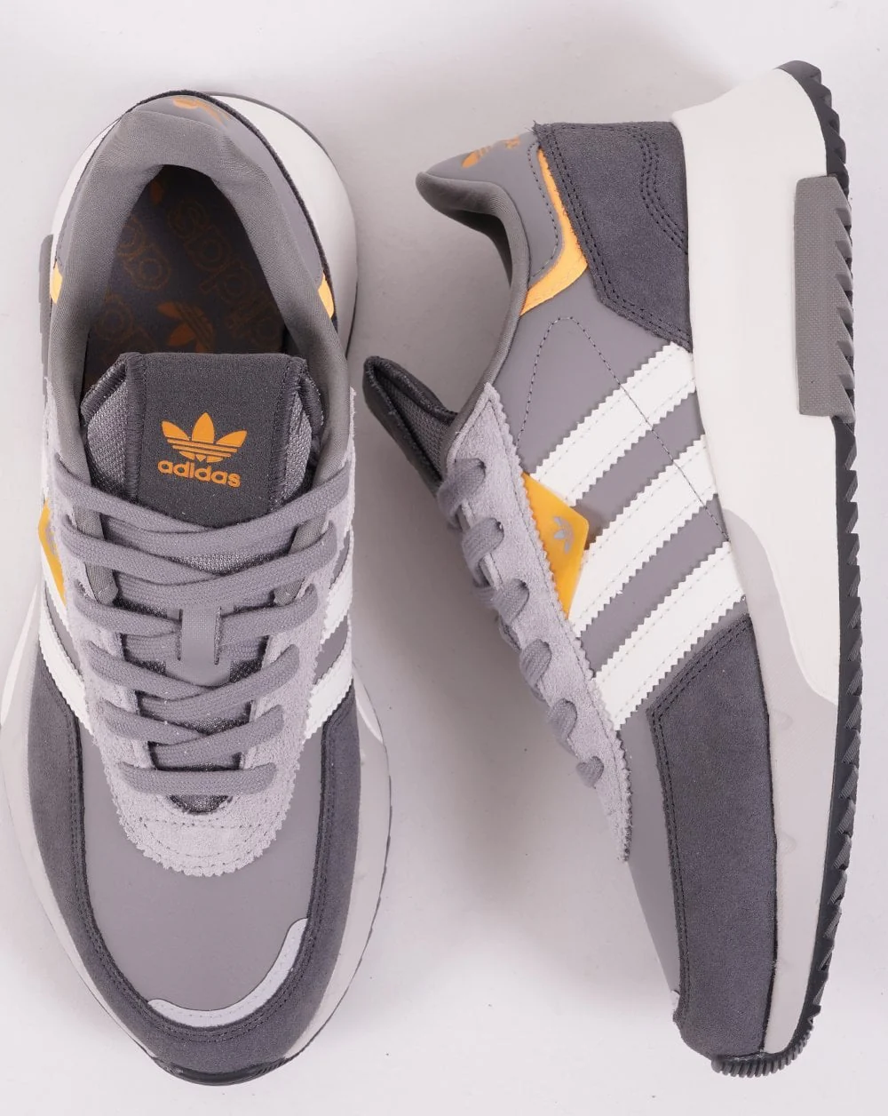 Adidas Retropy F2 Trainers Grey/White/Gold - Image 3