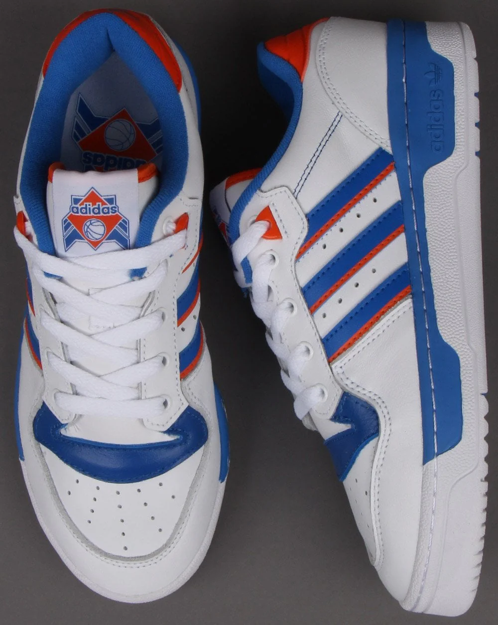 Adidas Rivalry Low Trainer White/Blue/Orange - Image 2