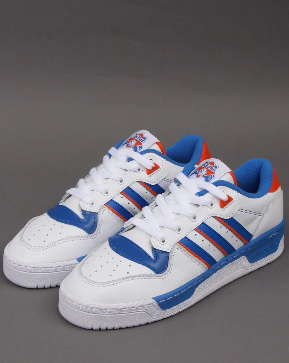 Adidas Rivalry Low Trainer White/Blue/Orange - Image 3