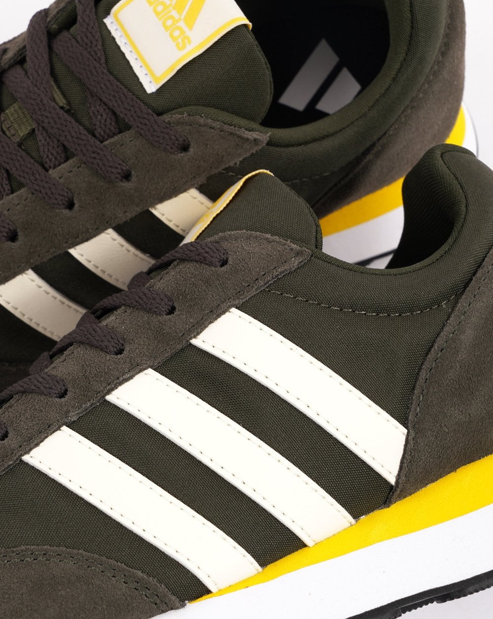Adidas Run 60s Trainers Shadow Olive / Off White - Image 3