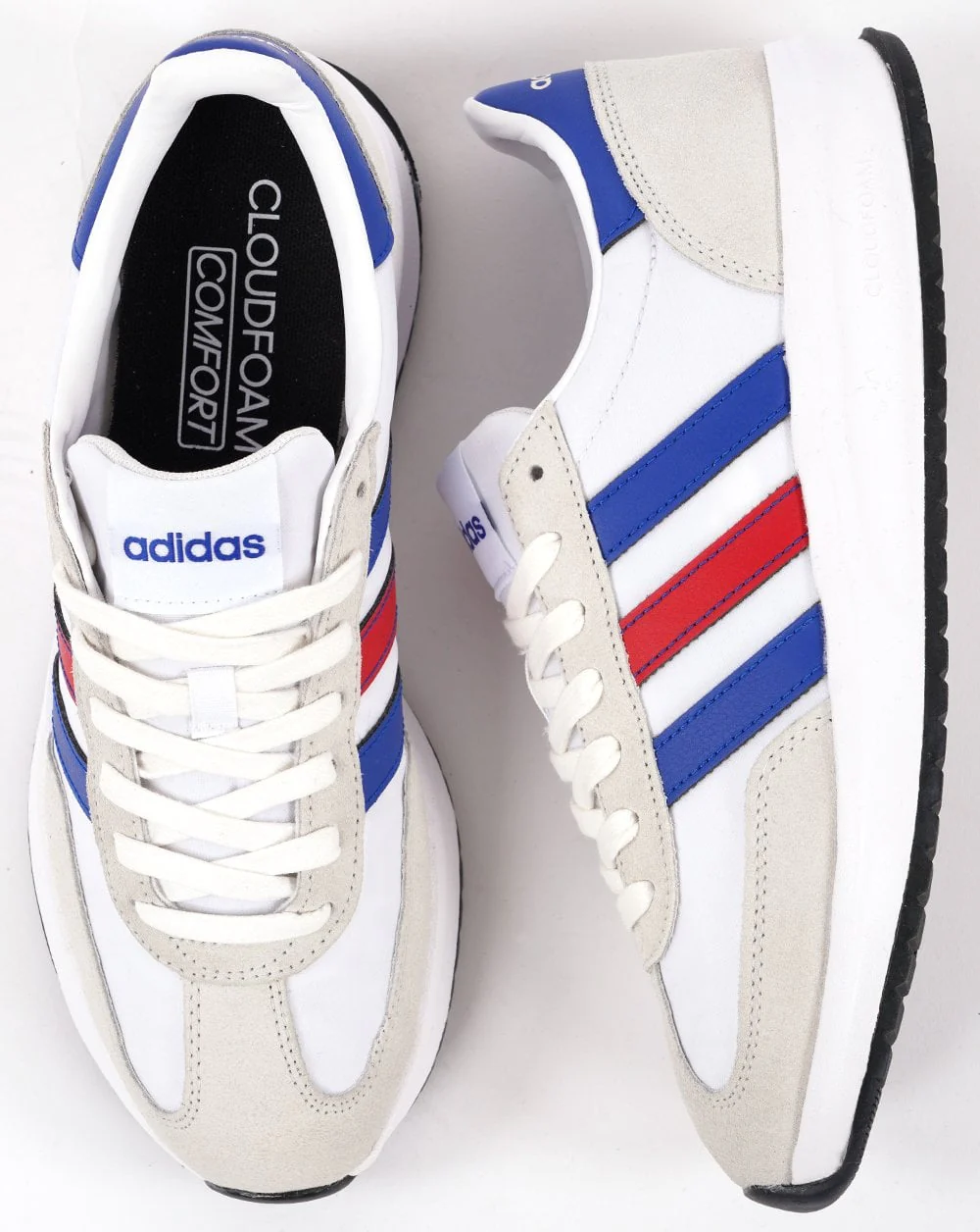 Adidas Run 70 Trainers White Royal Red - Image 2