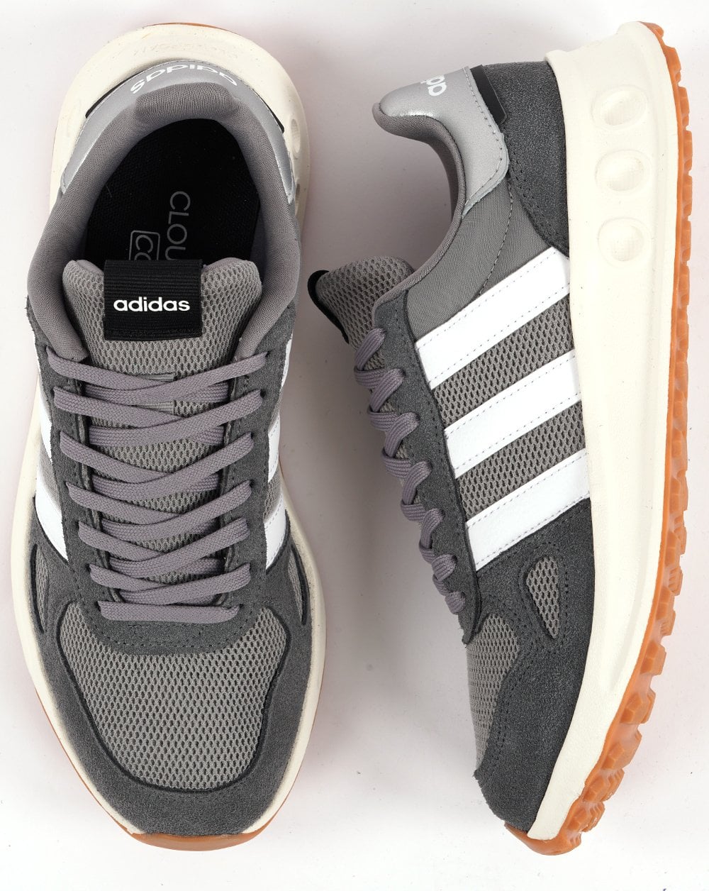 Adidas Run 84 Trainers Grey/White - Image 4