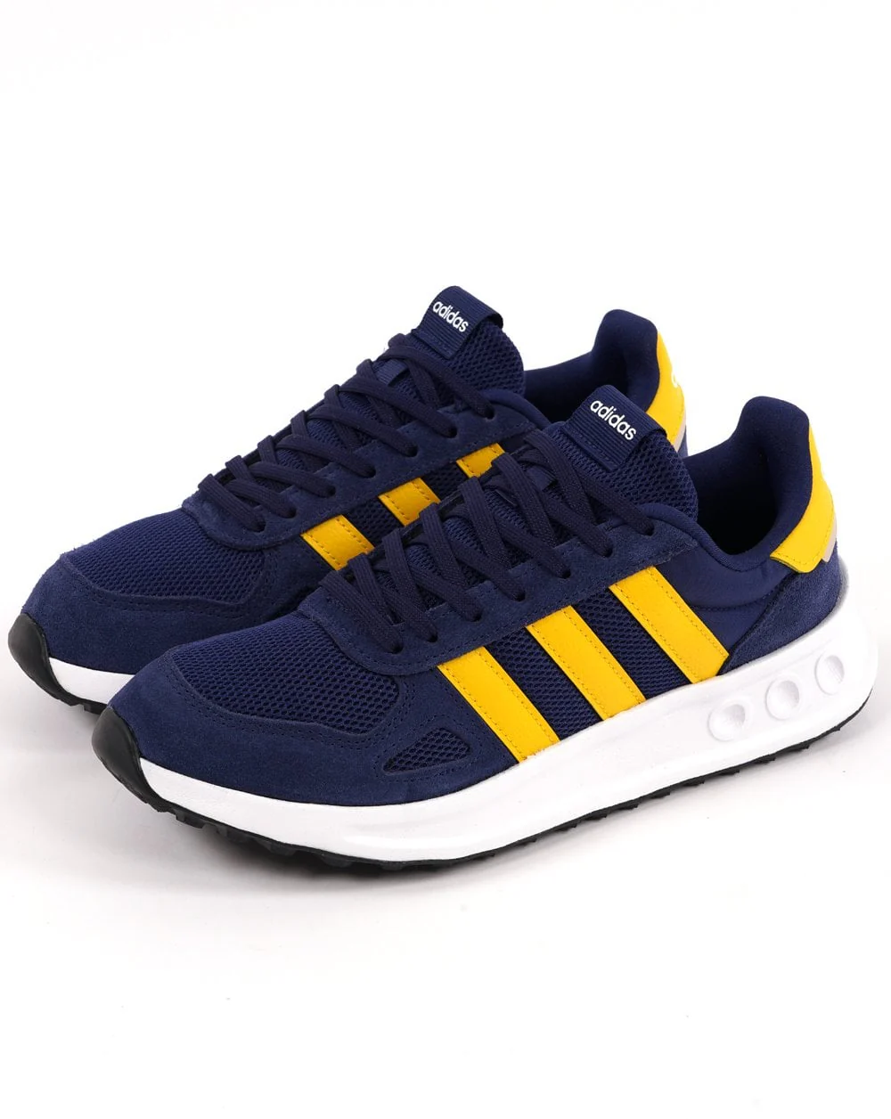 Adidas Run 84 Trainers Navy Yellow - Image 2