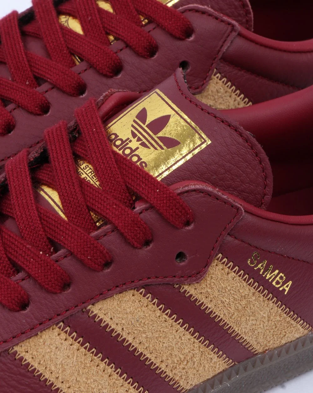 Adidas Samba Og Ft Trainers Burgundy/Gold - Image 5
