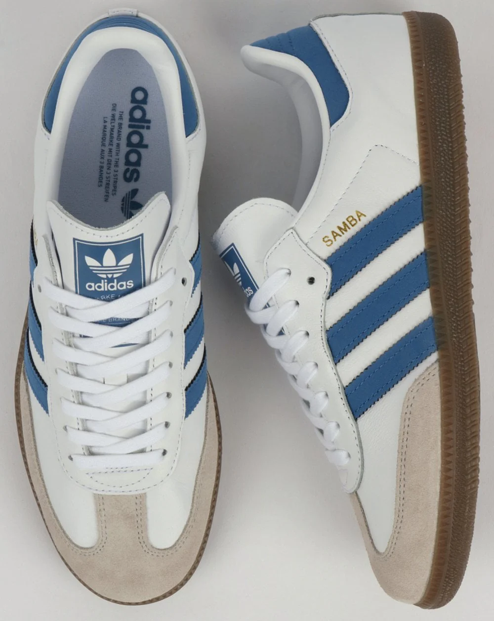Adidas Samba OG Trainers White/Royal - Image 2
