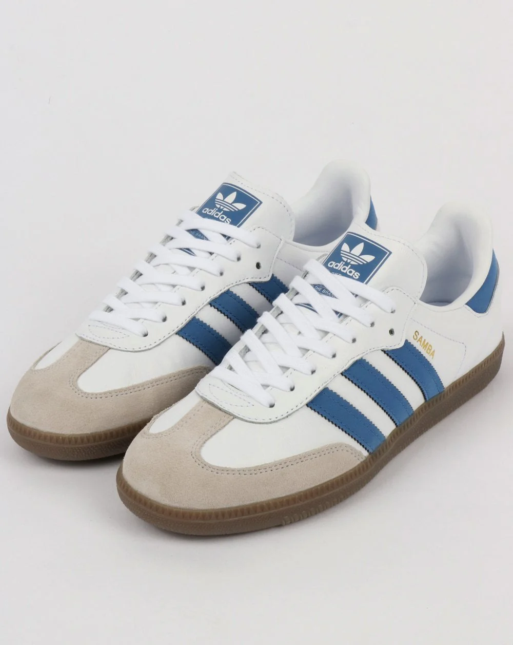 Adidas Samba OG Trainers White/Royal - Image 3