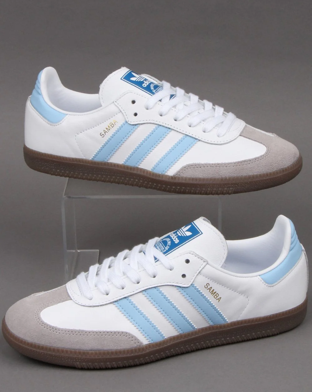 Adidas Samba Og Trainers White/Sky Blue - Image 3