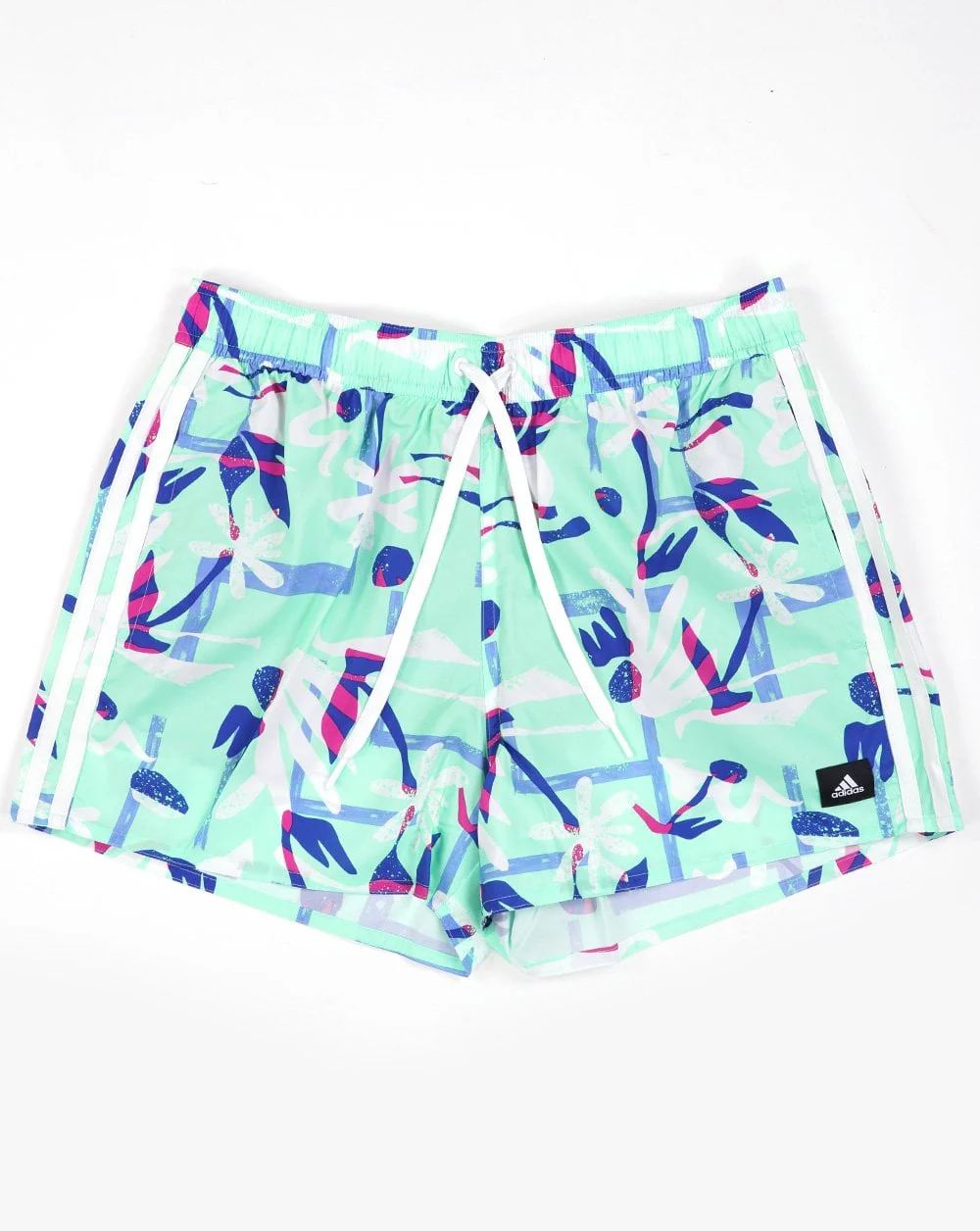Adidas Seasonal Floral Swim Shorts Mint Green