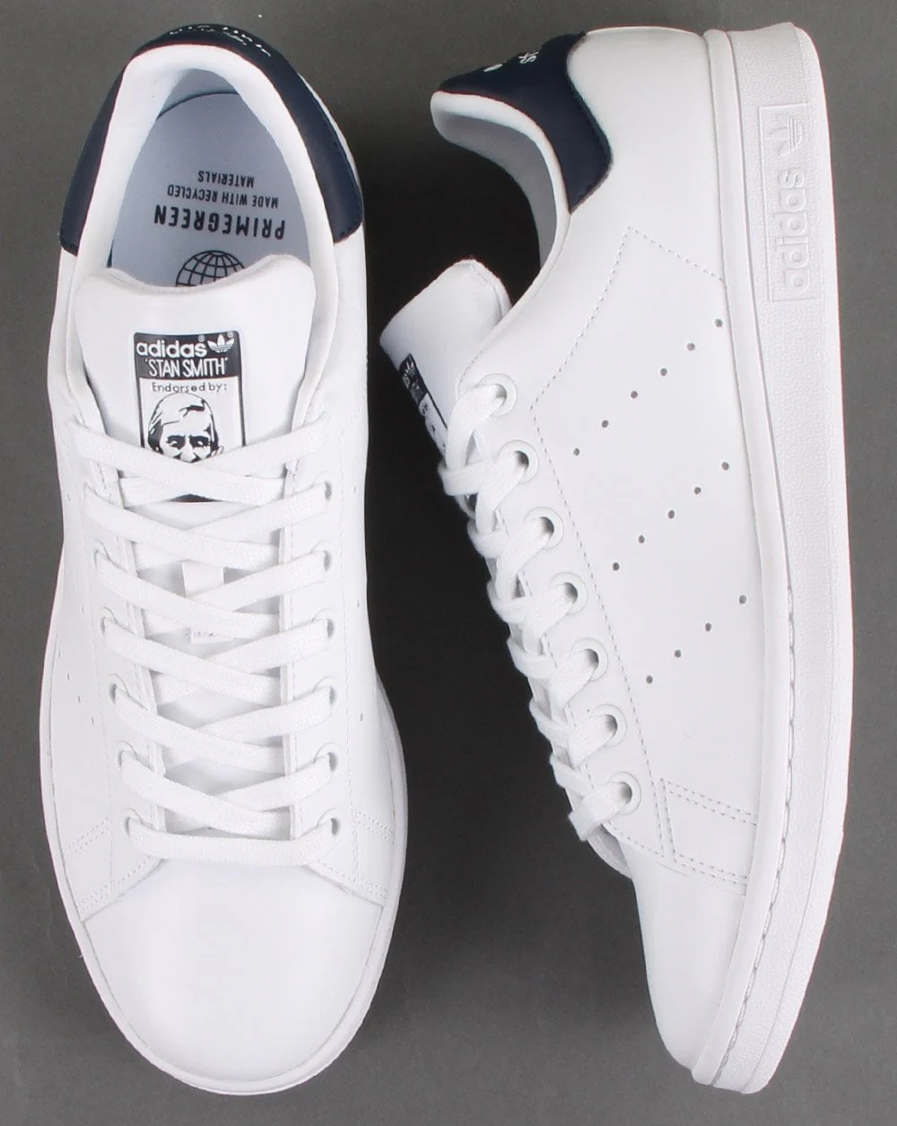 Adidas Stan Smith Trainers White/Navy - Image 2