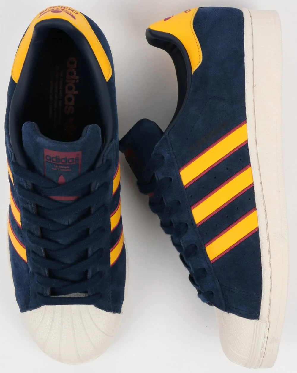 Adidas Superstar Trainers Navy/Yellow/Red - Image 2