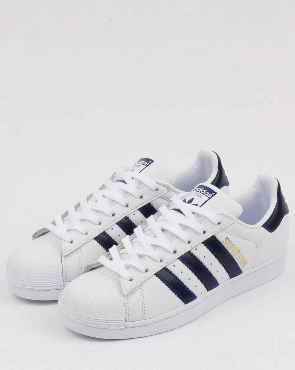 Adidas Superstar Trainers White/Collegiate Blue - Image 3