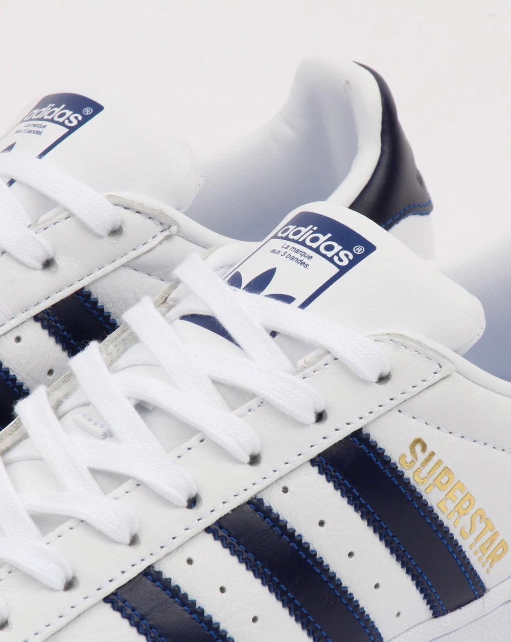 Adidas Superstar Trainers White/Collegiate Blue - Image 4