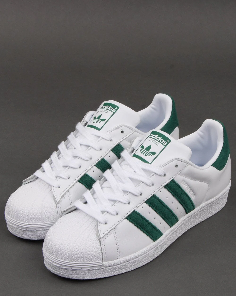 Adidas Superstar Trainers White/Green - Image 3