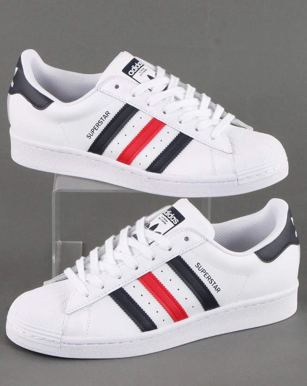 Adidas Superstar Trainers White/Red/Navy