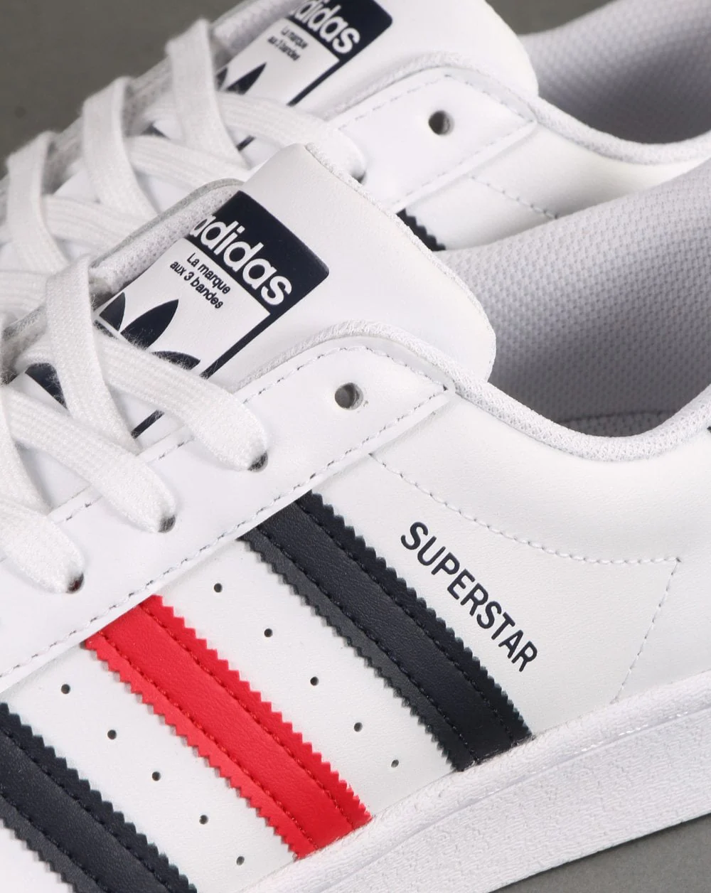 Adidas Superstar Trainers White/Red/Navy - Image 4