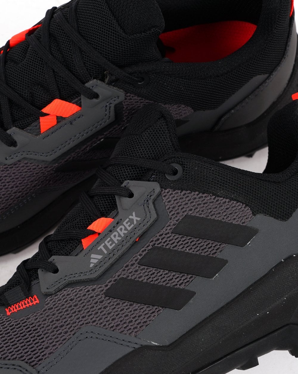 Adidas Terrex AX4 Hiking Shoes Grey Six/Solar Red/Carbon - Image 3