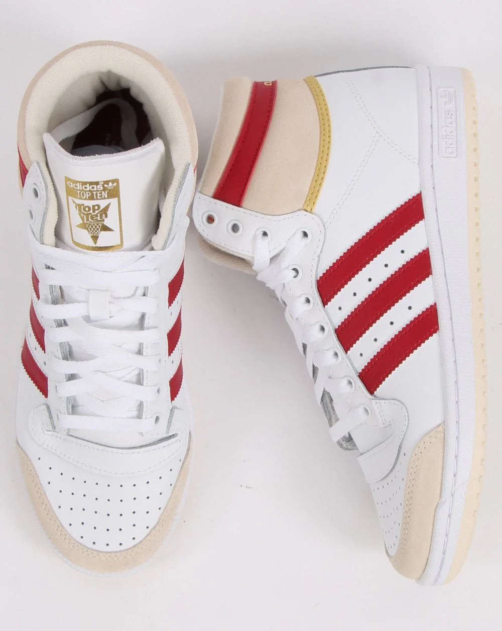 Adidas Top Ten Trainers White/Victory Red - Image 2