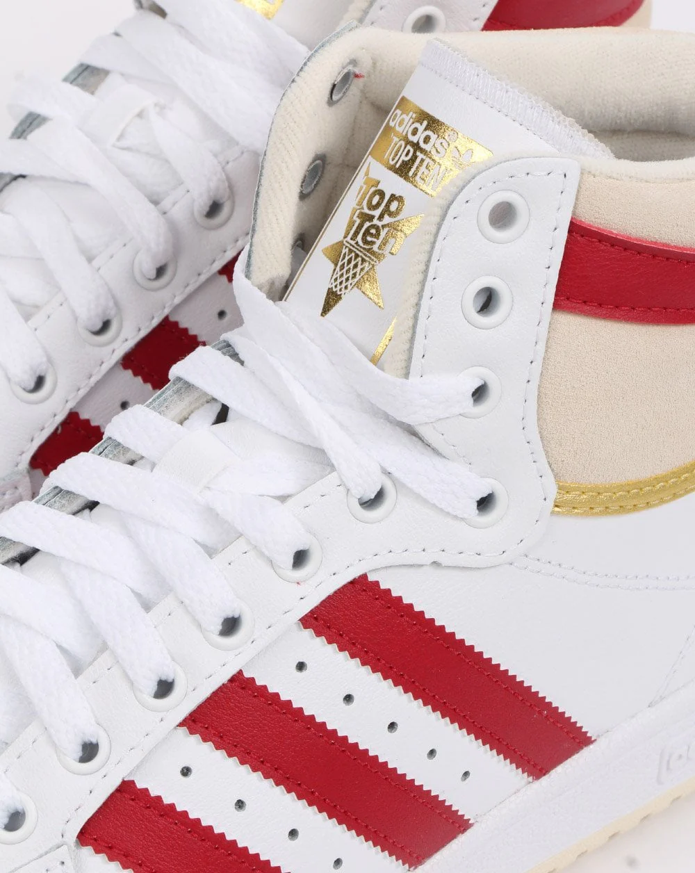 Adidas Top Ten Trainers White/Victory Red - Image 4