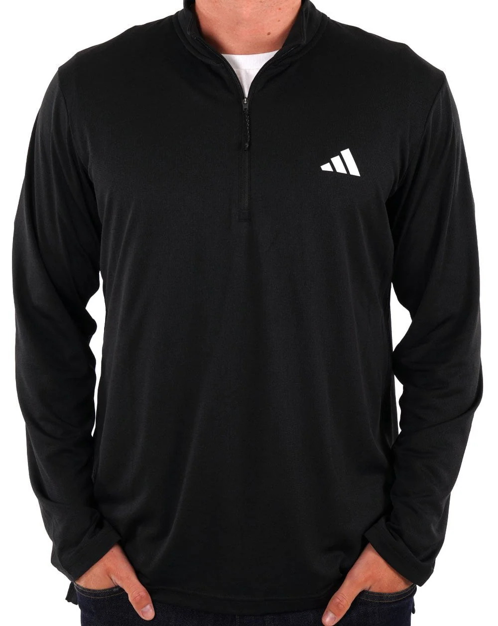 Adidas Training Essentials 1/4 Zip Sweatshirt Black/White