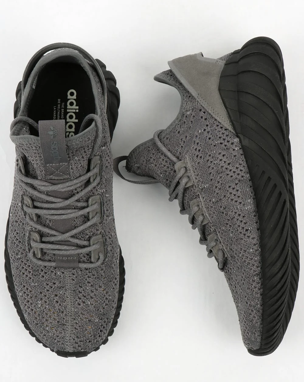 Adidas Tubular Doom Sock Trainers Grey/Black/White - Image 2