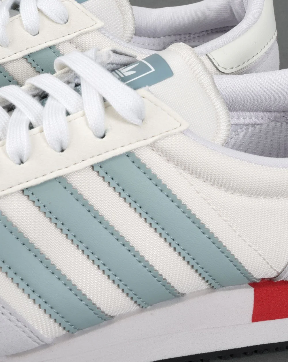 Adidas USA 84 Trainers Chalk White/Grey Blue/Red - Image 4