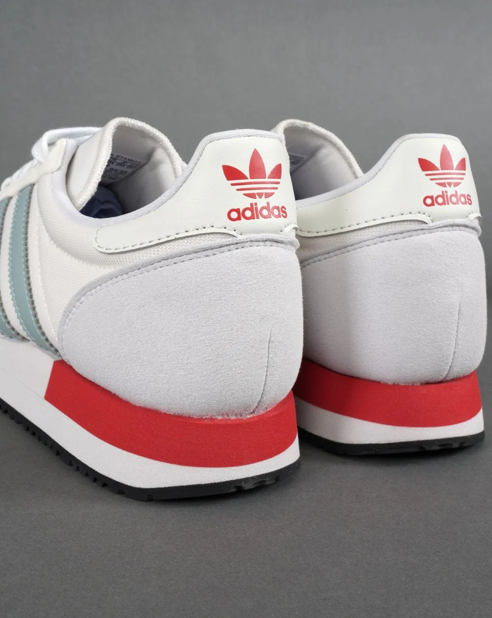 Adidas USA 84 Trainers Chalk White/Grey Blue/Red - Image 5