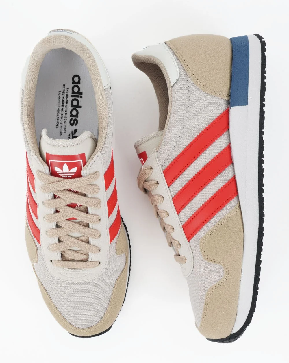 Adidas USA 84 Trainers Clear Brown/Vivid Red - Image 2
