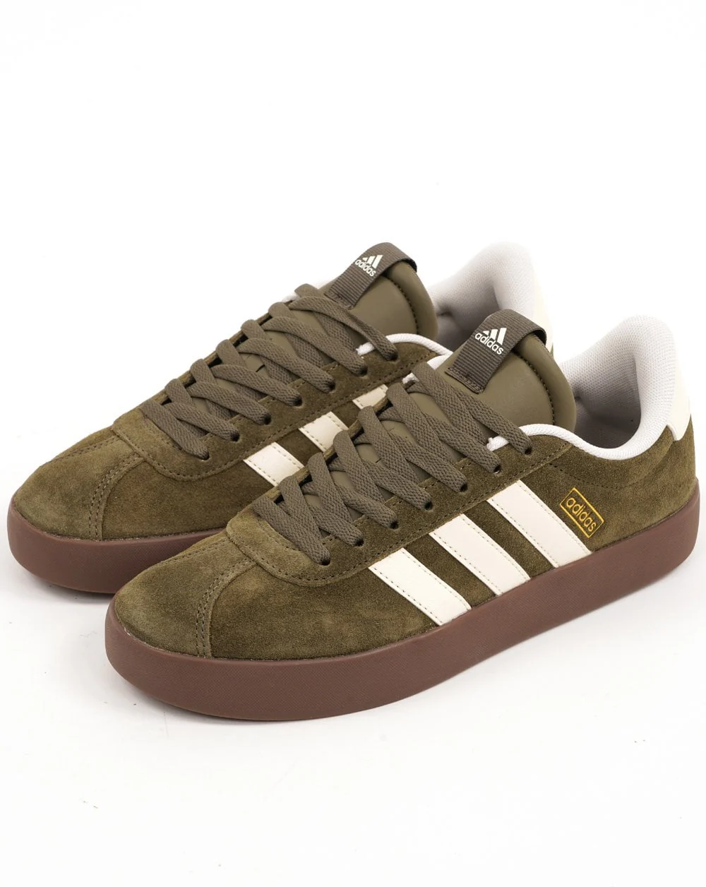 Adidas VL Court 3.0 Trainers Olive/Off White/Gum - Image 2