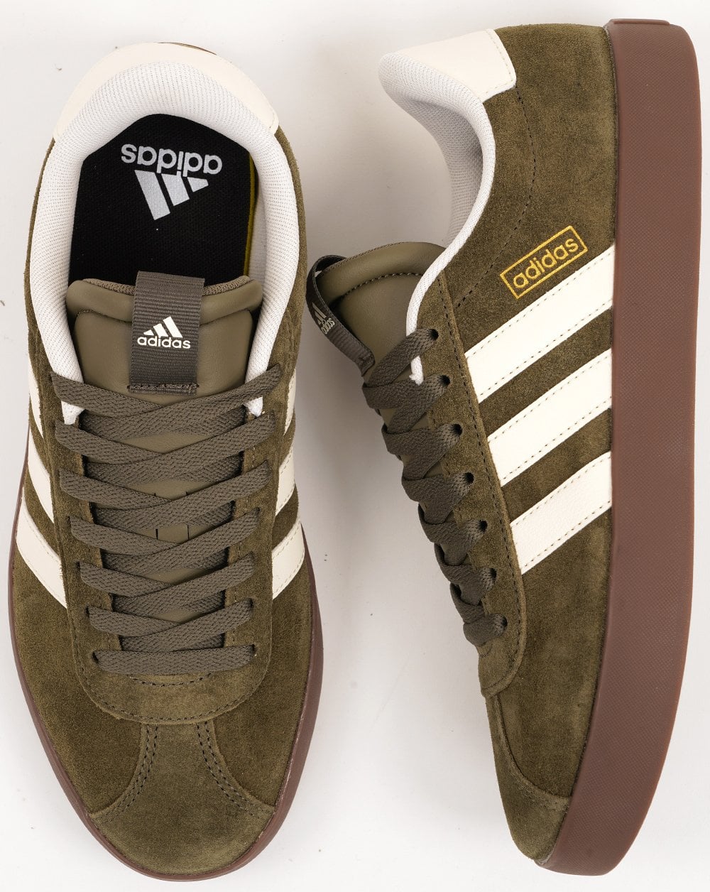 Adidas VL Court 3.0 Trainers Olive/Off White/Gum - Image 4