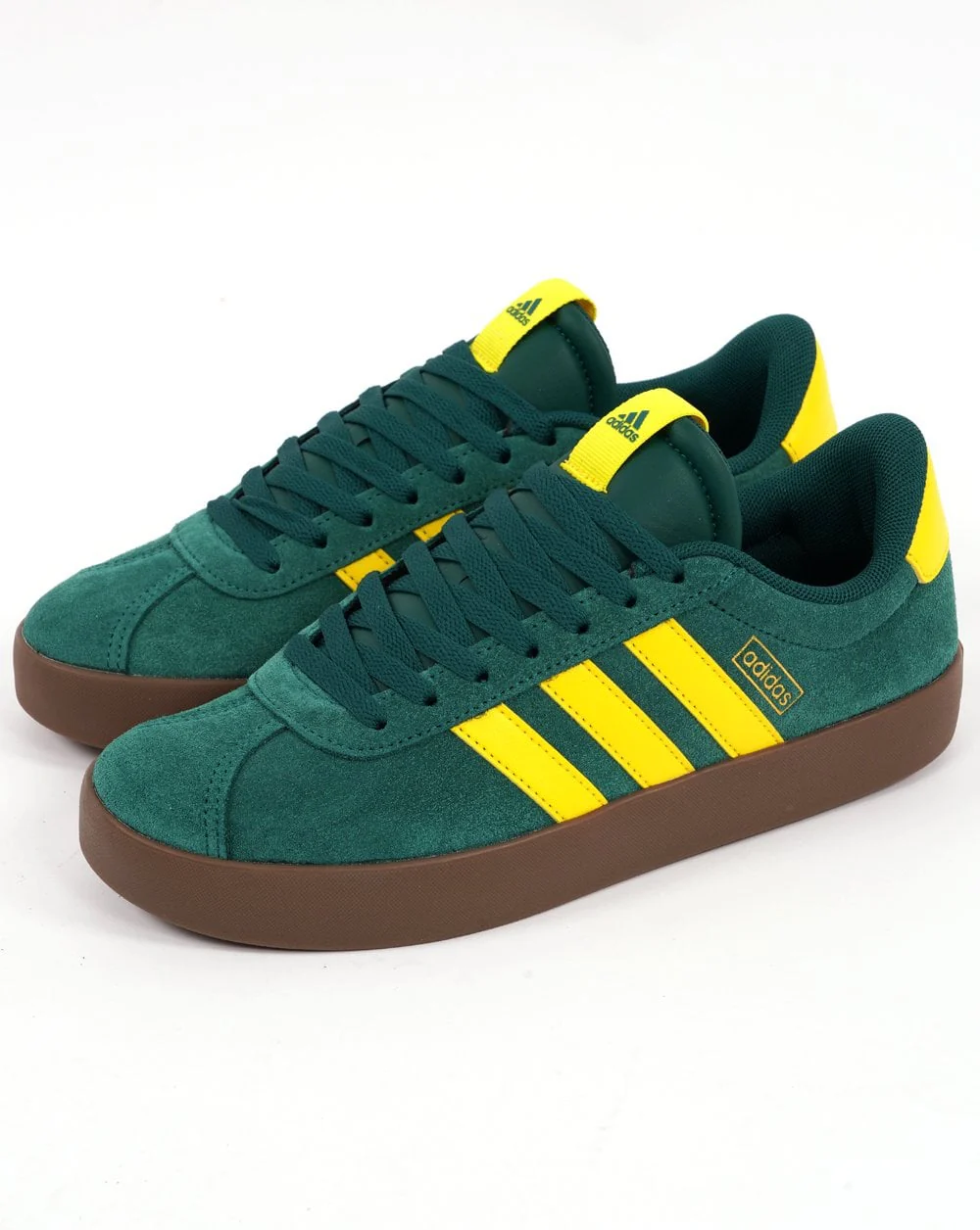 Adidas VL Court Trainers Green Yellow - Image 2