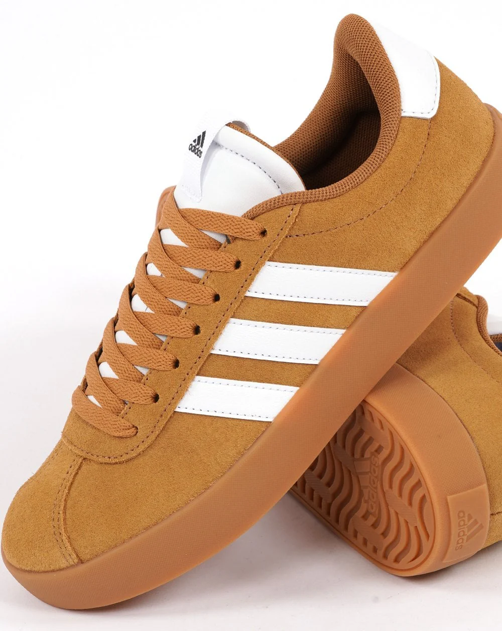Adidas VL Court Trainers Mesa Tan White with Gum