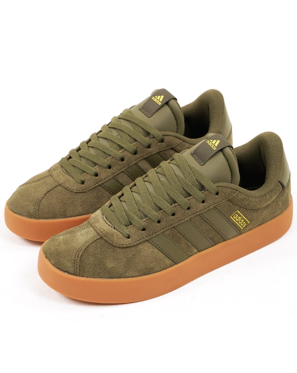 Adidas VL Court Trainers Olive Gum - Image 2