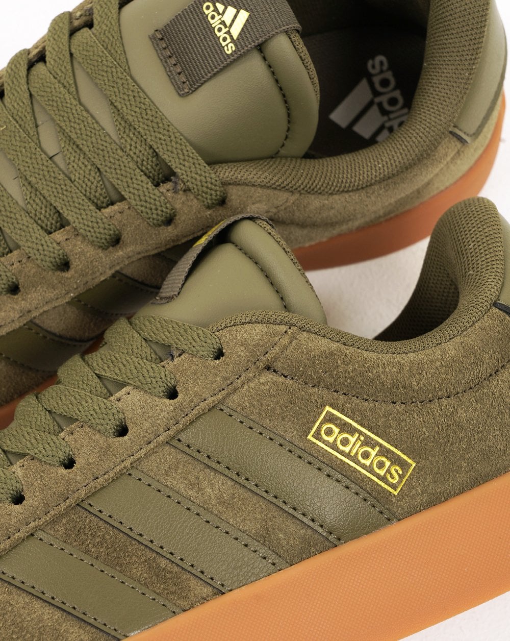 Adidas VL Court Trainers Olive Gum - Image 3