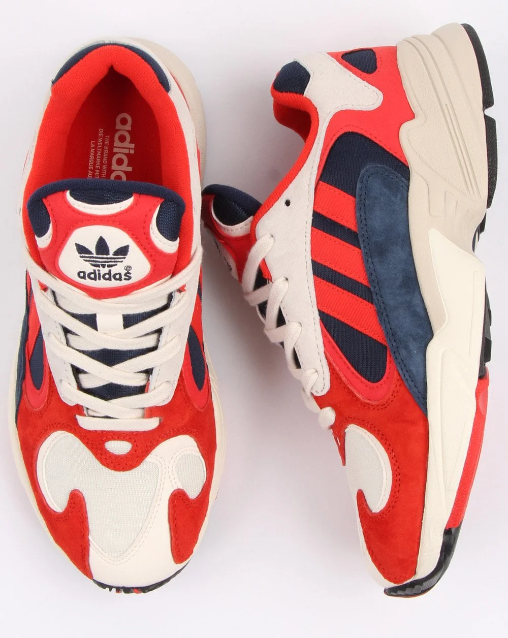 Adidas Yung-1 Trainers White/Scarlet/Navy - Image 2