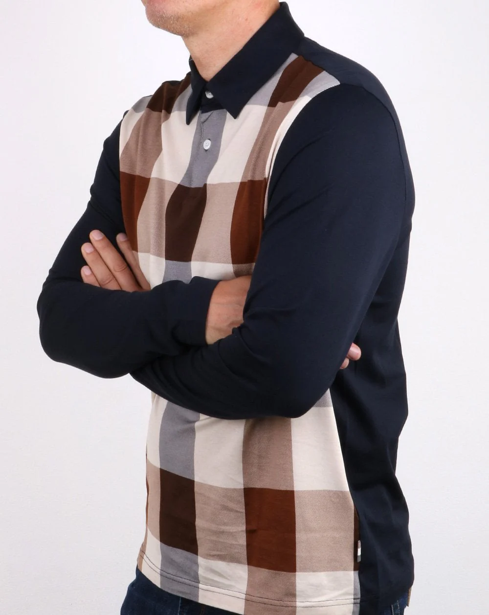 Aquascutum Abner Long Sleeve Polo Navy - Image 2