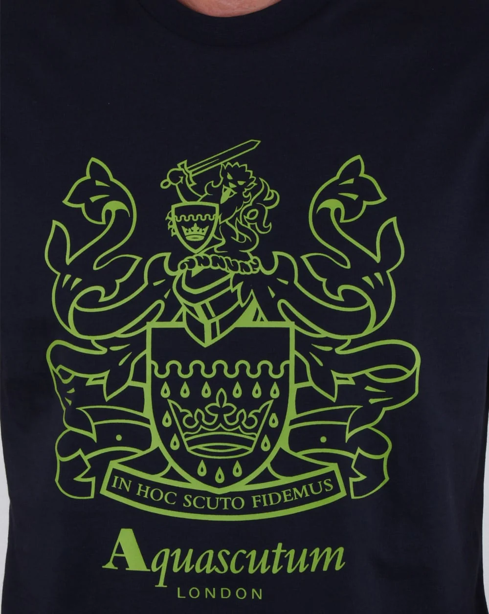 Aquascutum Aldis Crest T Shirt Navy - Image 2