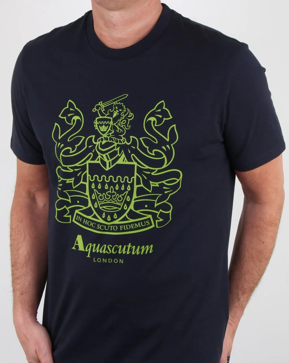 Aquascutum Aldis Crest T Shirt Navy - Image 3
