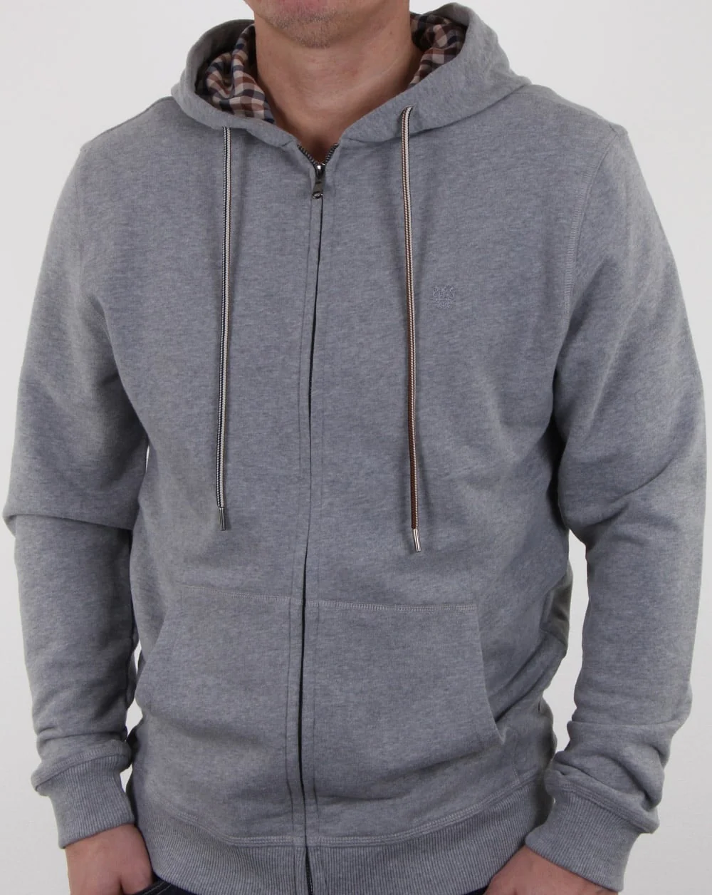 Aquascutum Arlo Sweat Hoodie Grey Melange - Image 2