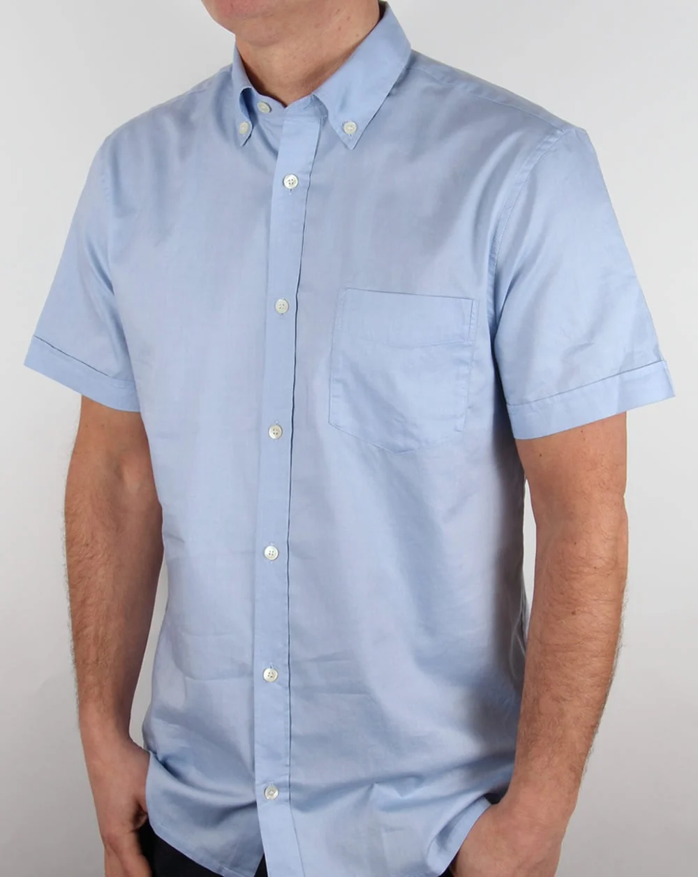 Aquascutum Ashford Oxford Short Sleeve Shirt Sky Blue