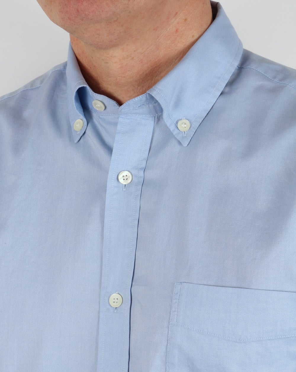 Aquascutum Ashford Oxford Short Sleeve Shirt Sky Blue - Image 2
