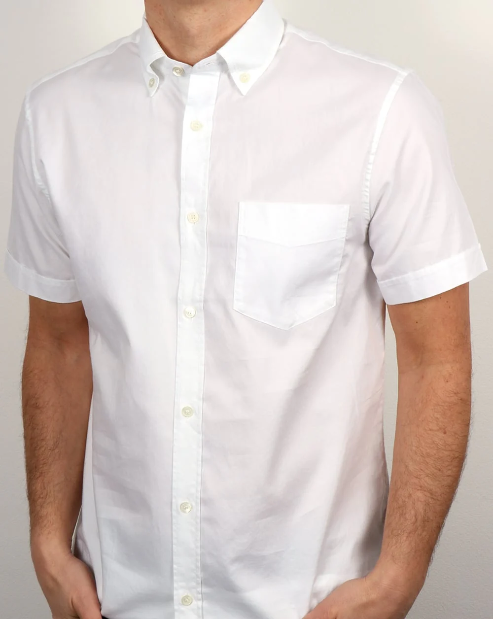 Aquascutum Ashford Oxford Ss Shirt White