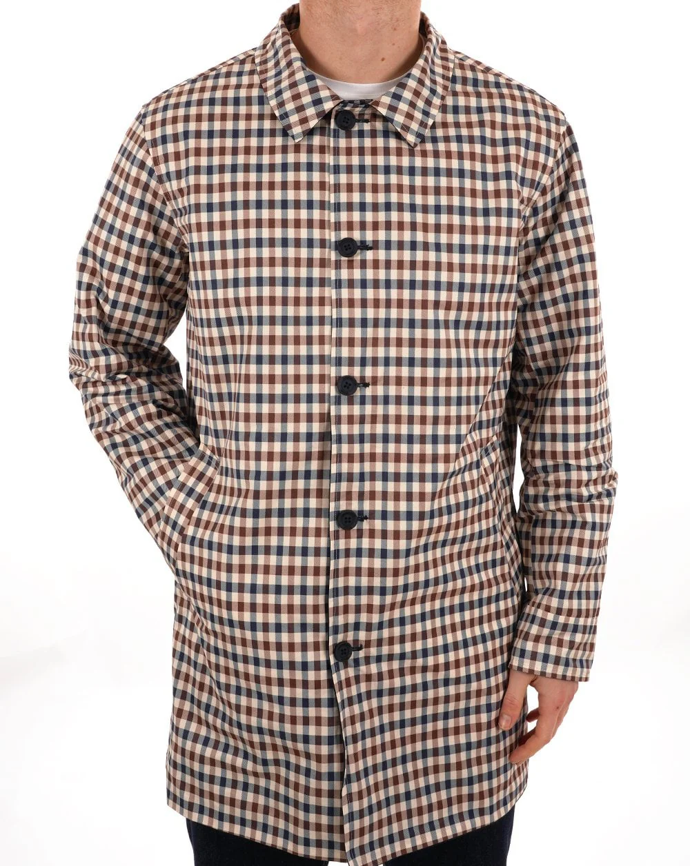 Aquascutum Classic Trench Navy Check Reversible - Image 3