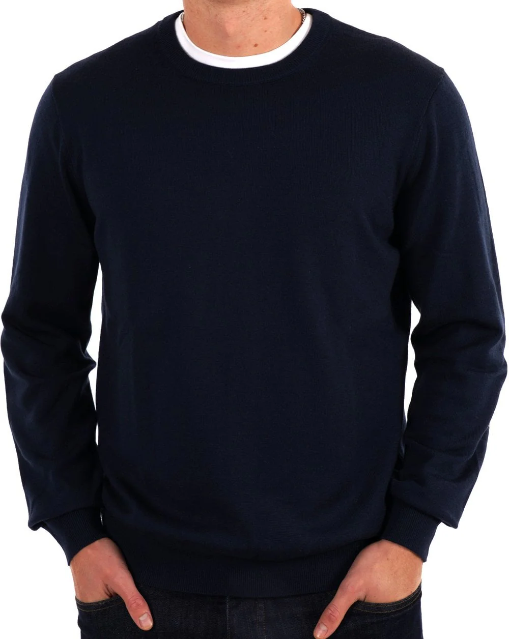 Aquascutum Club Check Elbow Knit Navy - Image 2